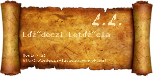 Lédeczi Letícia névjegykártya